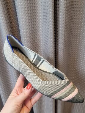 NWT Rothy's Inverse Stripe Pointed Almond Toe Ballet Flats Size 8.5